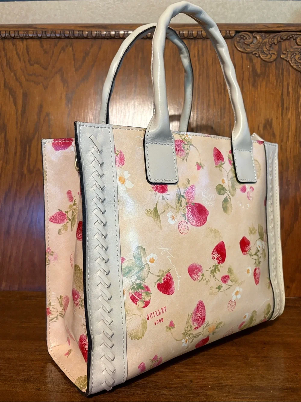NWT-Patricia Nash-SET-Curry Tote, Fira Frame Wallet & Bag Charm-Strawberry-$337